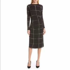 HUGO BOSS Esetta Windowpane Sheath Dress, S